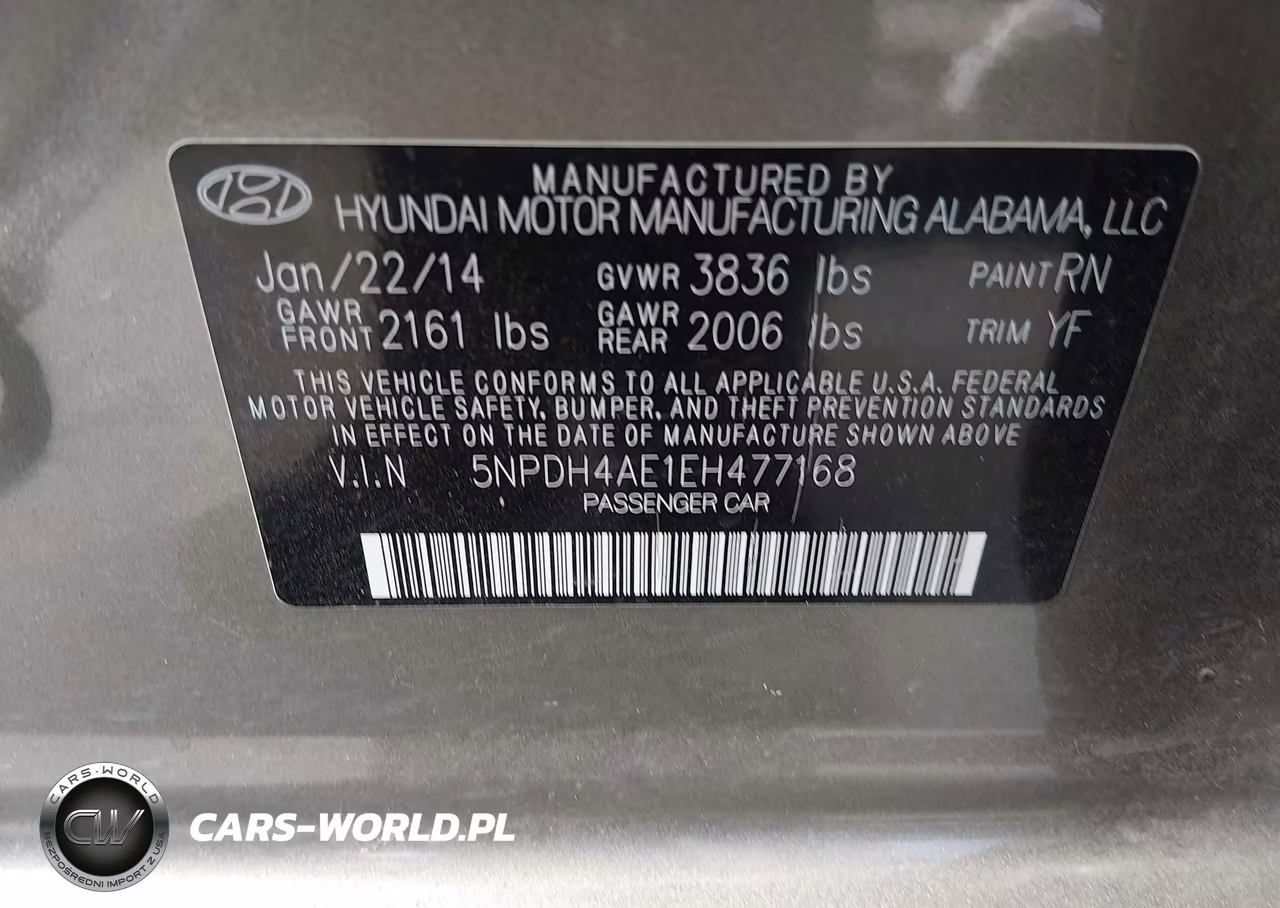 2014 Hyundai Elantra Se VIN:5NPDH4AE1EH477168 - 9