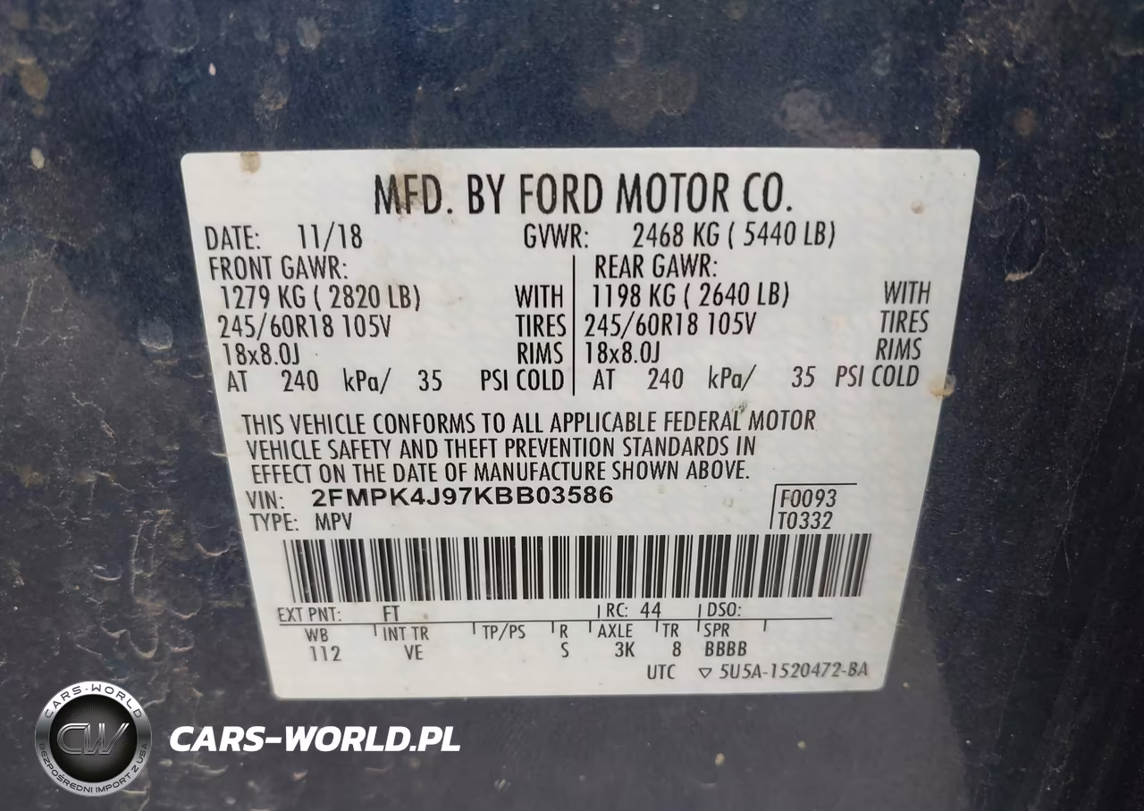 2019 Ford Edge Sel VIN:2FMPK4J97KBB03586 - 9