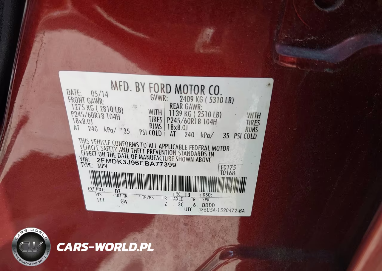 2014 Ford Edge Sel VIN:2FMDK3J96EBA77399 - 9