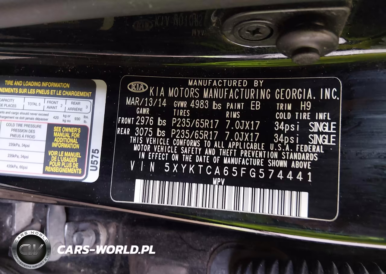 2015 Kia Sorento Lx VIN:5XYKTCA65FG574441 - 9