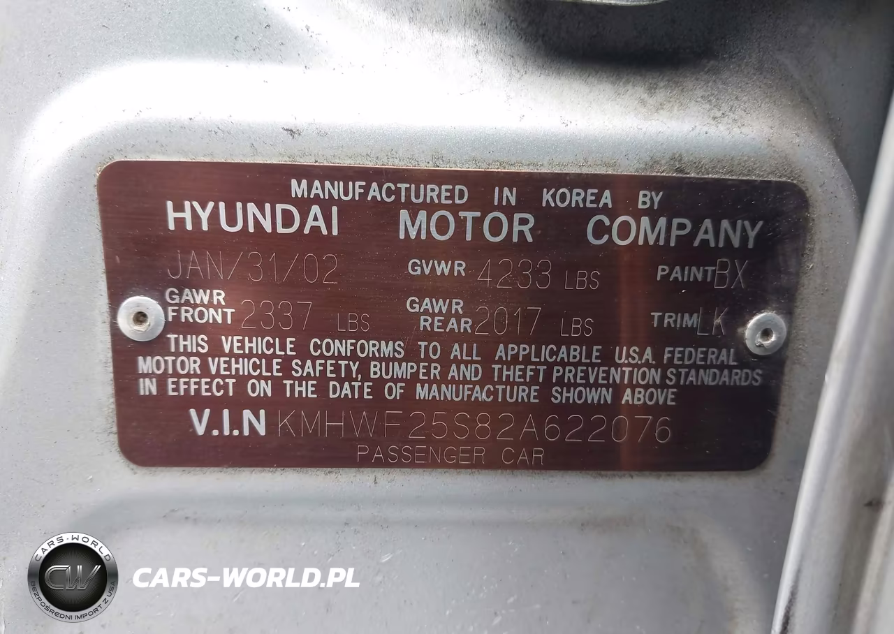 2002 Hyundai Sonata VIN:KMHWF25S82A622076 - 9