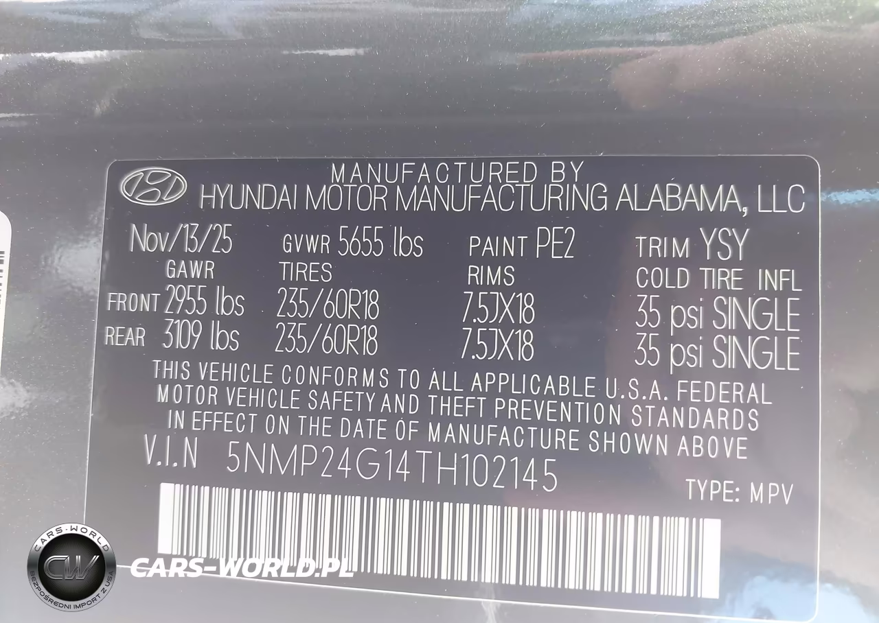 2026 Hyundai Santa Fe Hybrid Sel VIN:5NMP24G14TH102145 - 9