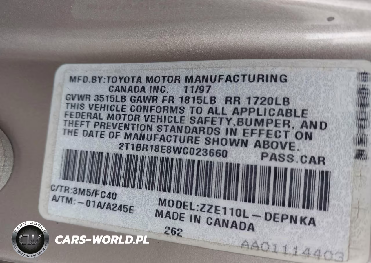 1998 Toyota Corolla Le VIN:2T1BR18E8WC023660 - 9
