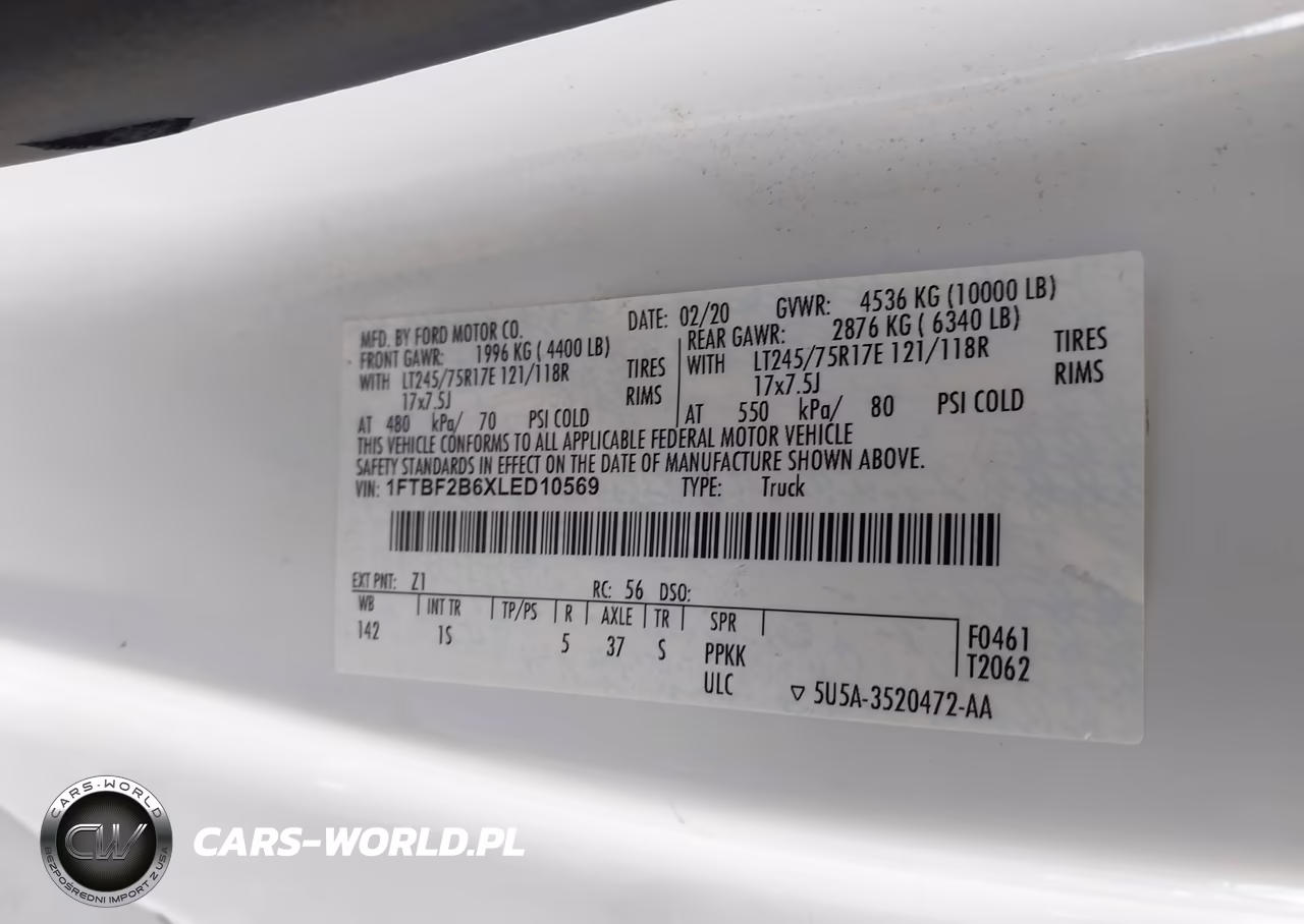 2020 Ford F-250 Xl VIN:1FTBF2B6XLED10569 - 9