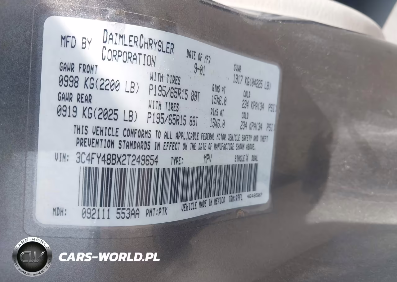 2002 Chrysler Pt Cruiser VIN:3C4FY48BX2T249654 - 9