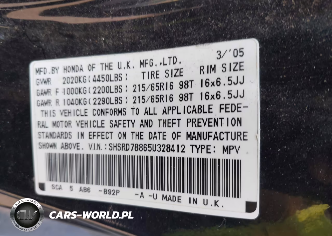 2005 Honda Cr-V Ex VIN:SHSRD78865U328412 - 9