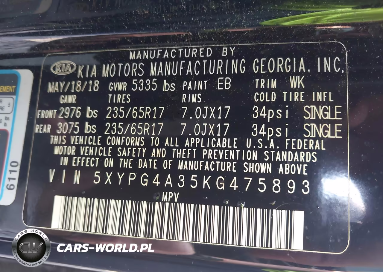 2019 Kia Sorento 2.4L L VIN:5XYPG4A35KG475893 - 9