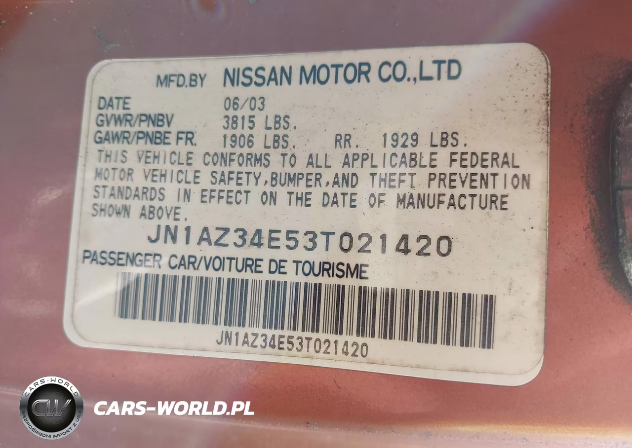 2003 Nissan 350Z Touring VIN:JN1AZ34E53T021420 - 9