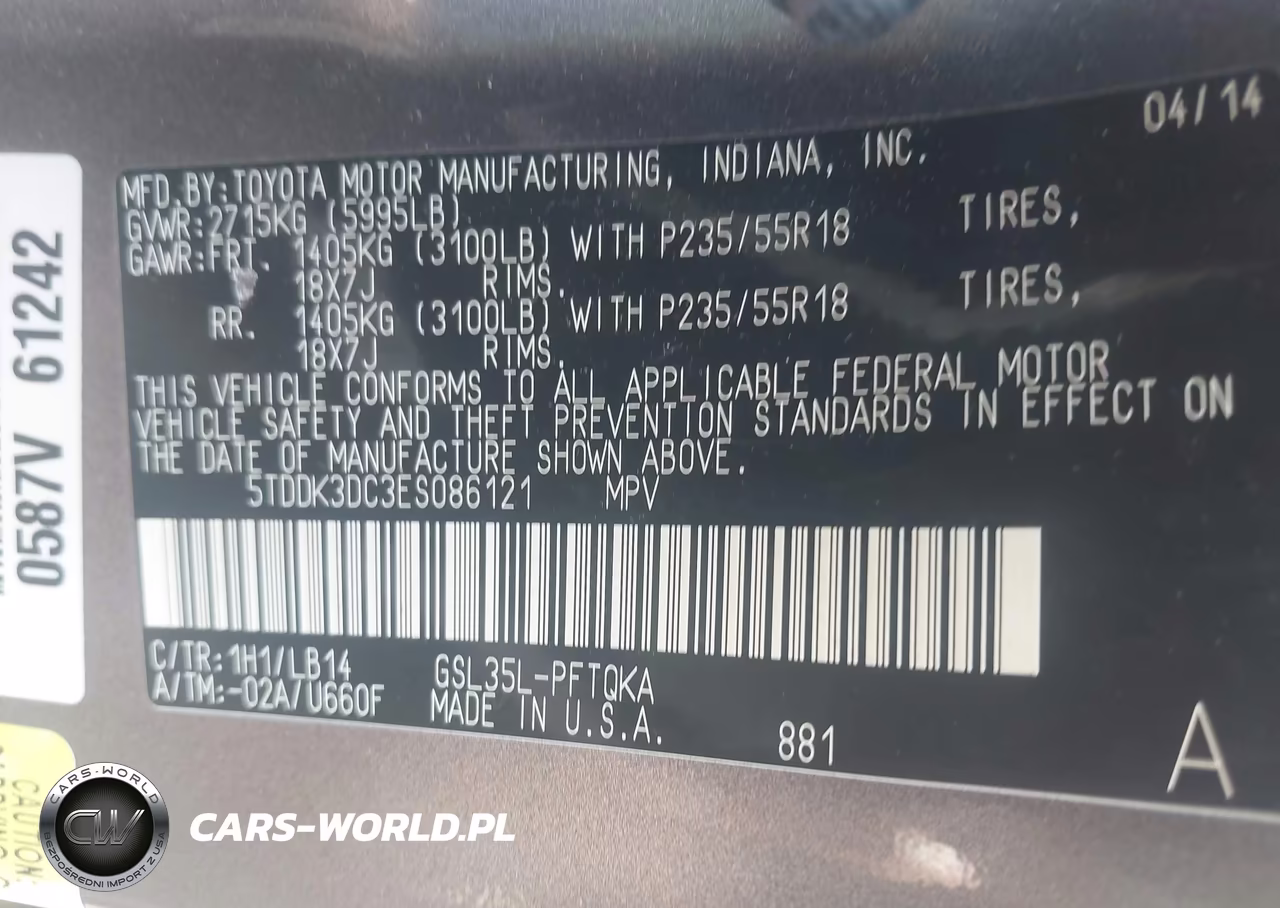 2014 Toyota Sienna Xle 7 Passenger VIN:5TDDK3DC3ES086121 - 9