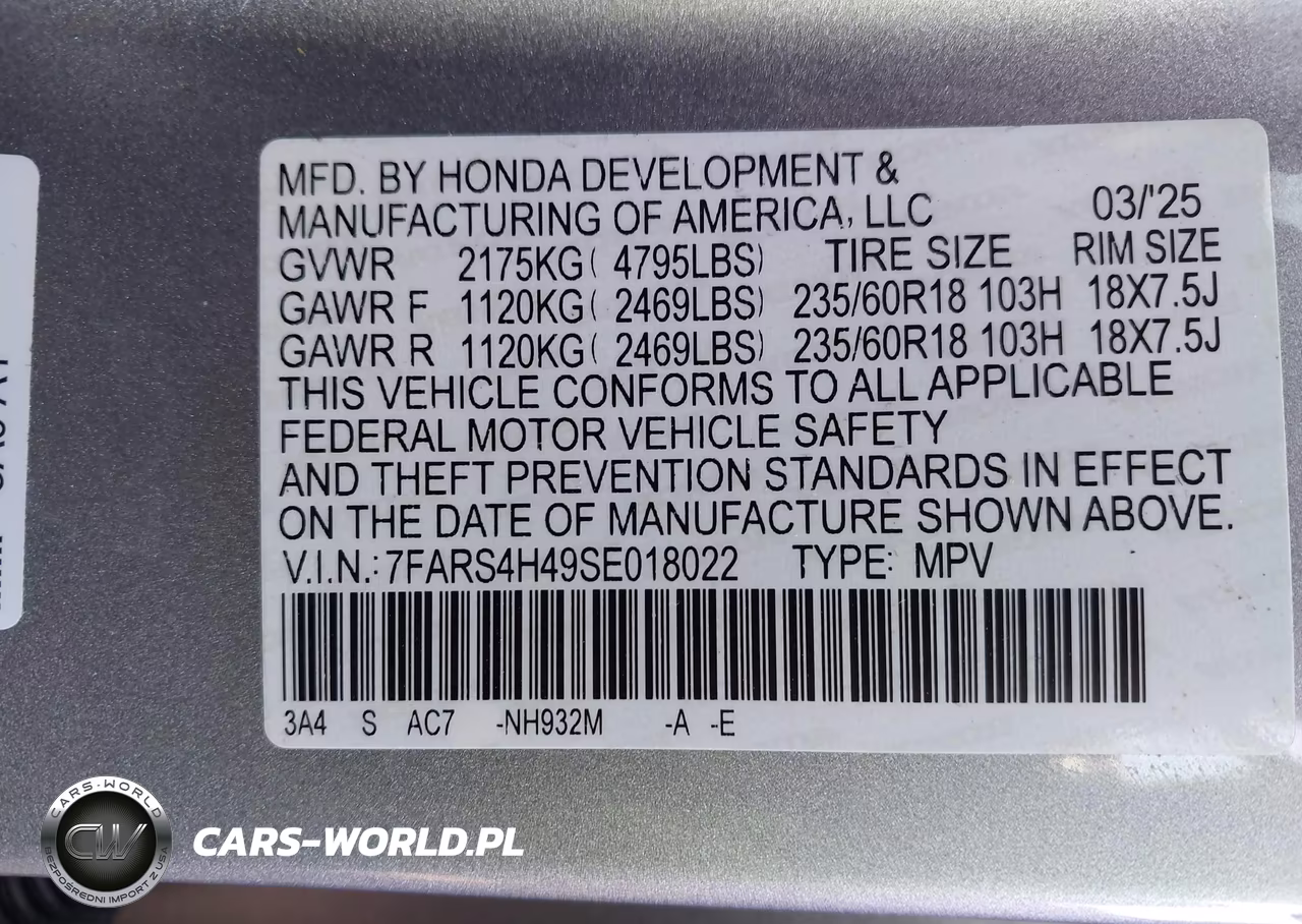 2025 Honda Cr-V Ex Awd VIN:7FARS4H49SE018022 - 9