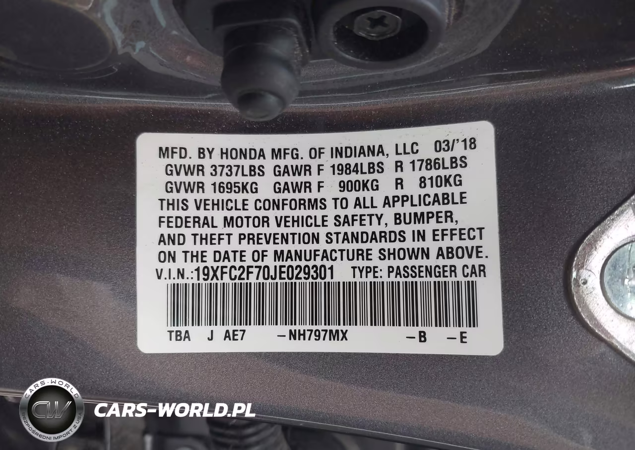 2018 Honda Civic Ex VIN:19XFC2F70JE029301 - 9