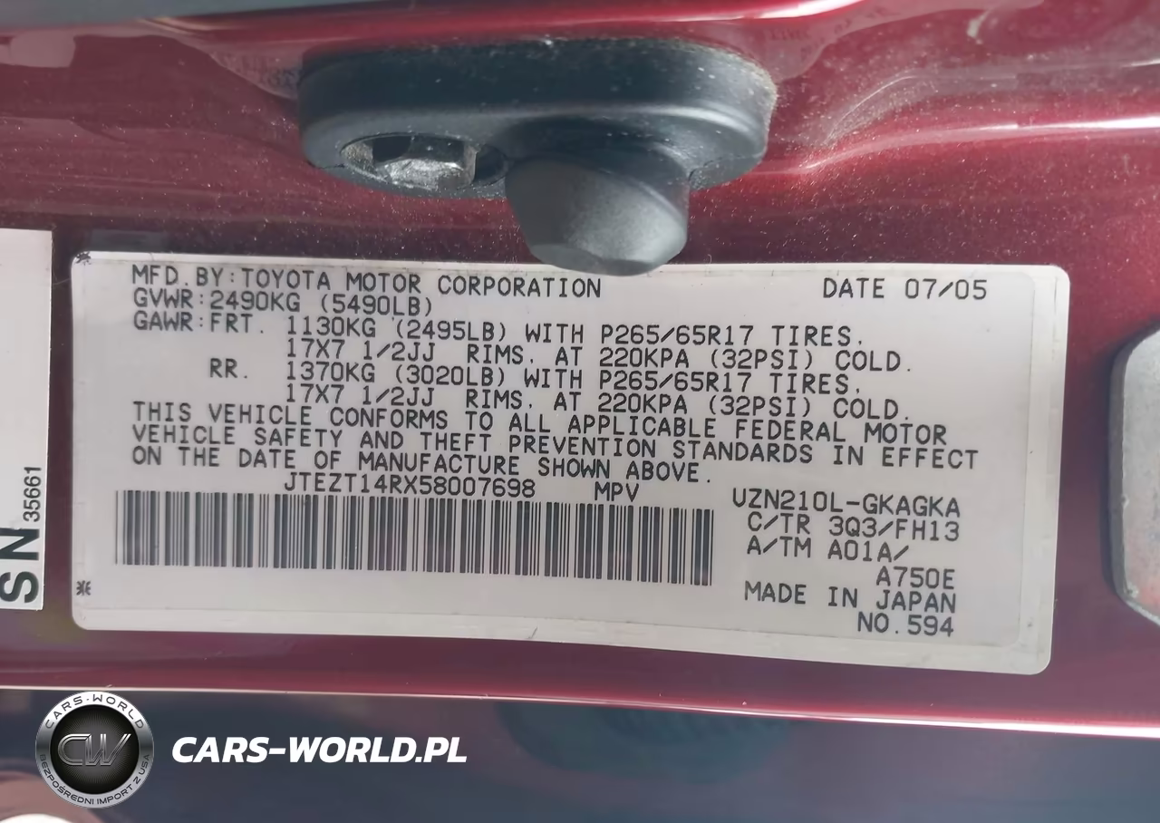 2005 Toyota 4Runner Sr5 Sport V8 VIN:JTEZT14RX58007698 - 9