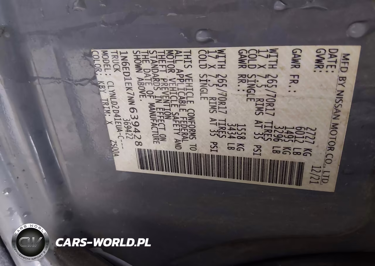 2022 Nissan Frontier Pro-4X 4X4 VIN:1N6ED1EK7NN639428 - 9