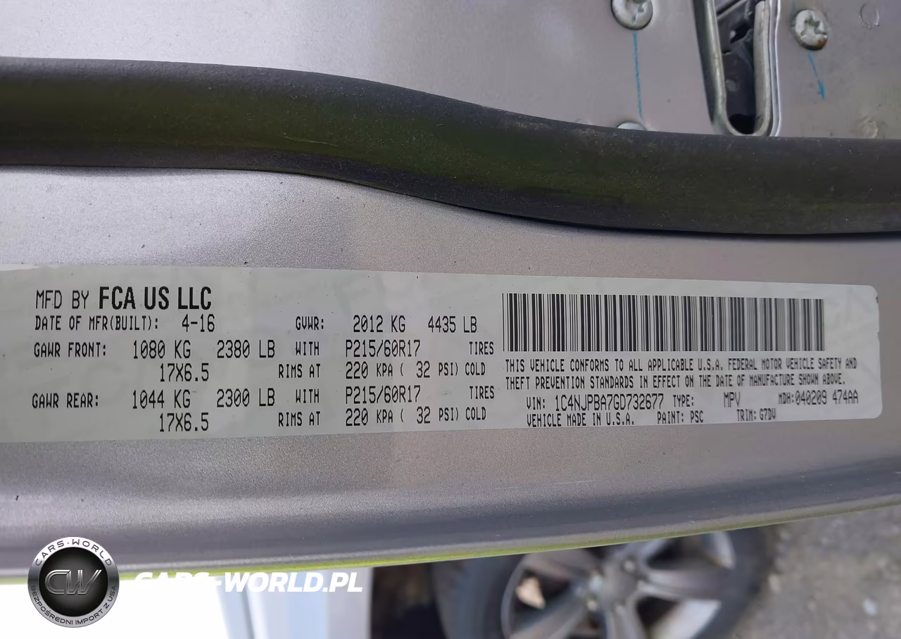JEEP PATRIOT SP VIN:1C4NJPBA7GD732677 - 9