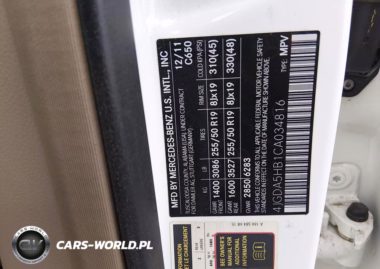 2012 Mercedes-Benz Ml 350 4Matic VIN:4JGDA5HB1CA034816 - 9
