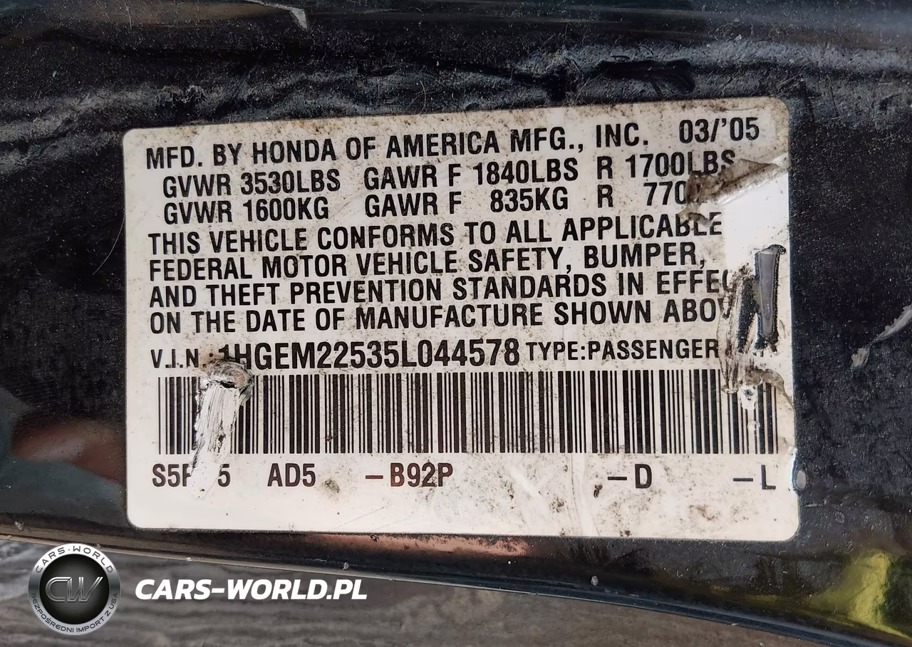 2005 Honda Civic Lx VIN:1HGEM22535L044578 - 9