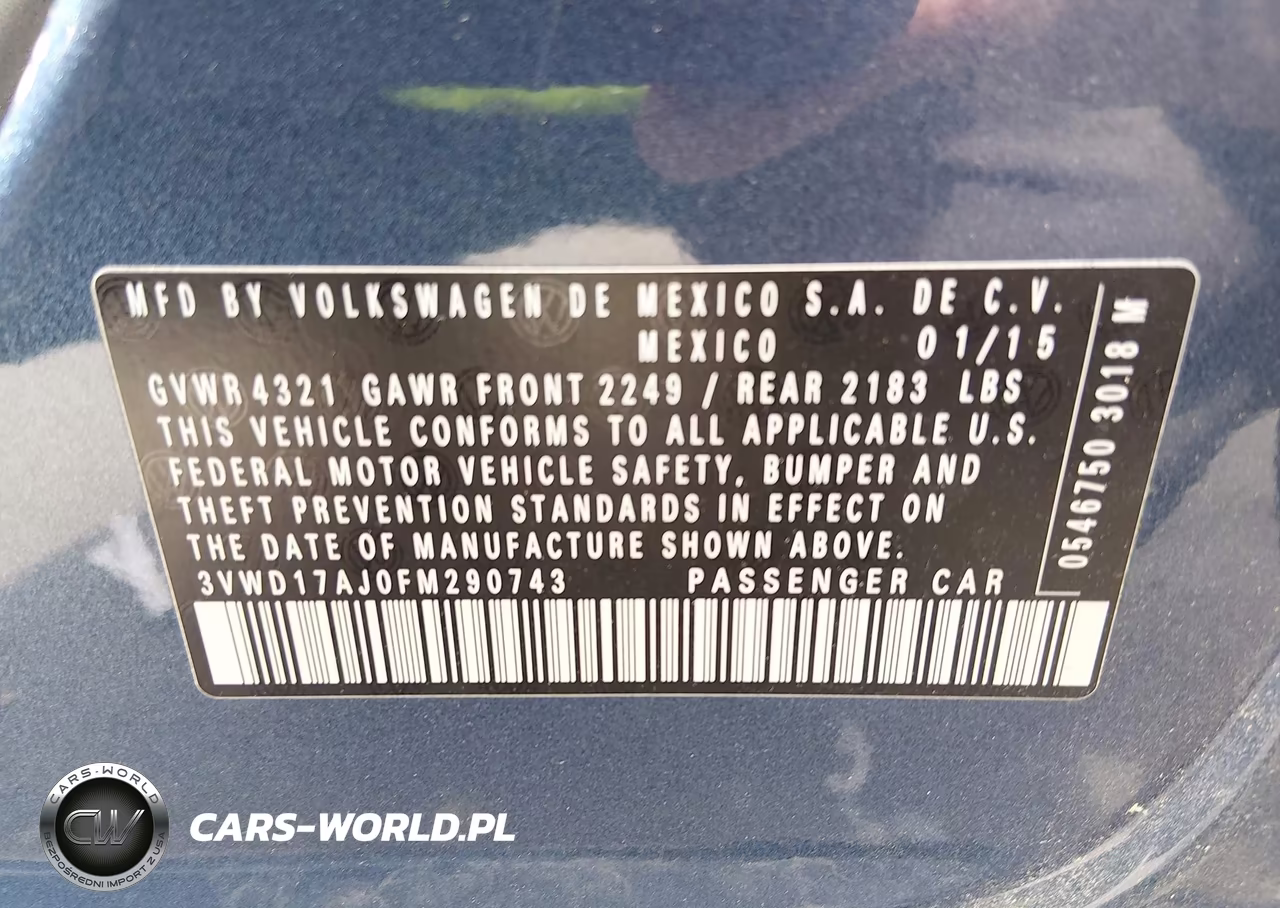 2015 Volkswagen Jetta 1.8T Se VIN:3VWD17AJ0FM290743 - 9