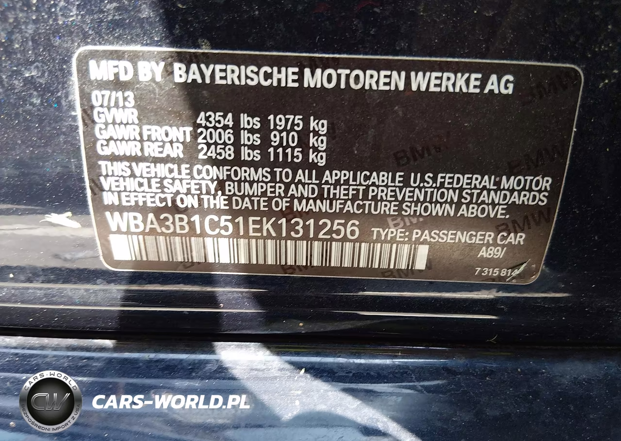 2014 BMW 320I VIN:WBA3B1C51EK131256 - 9