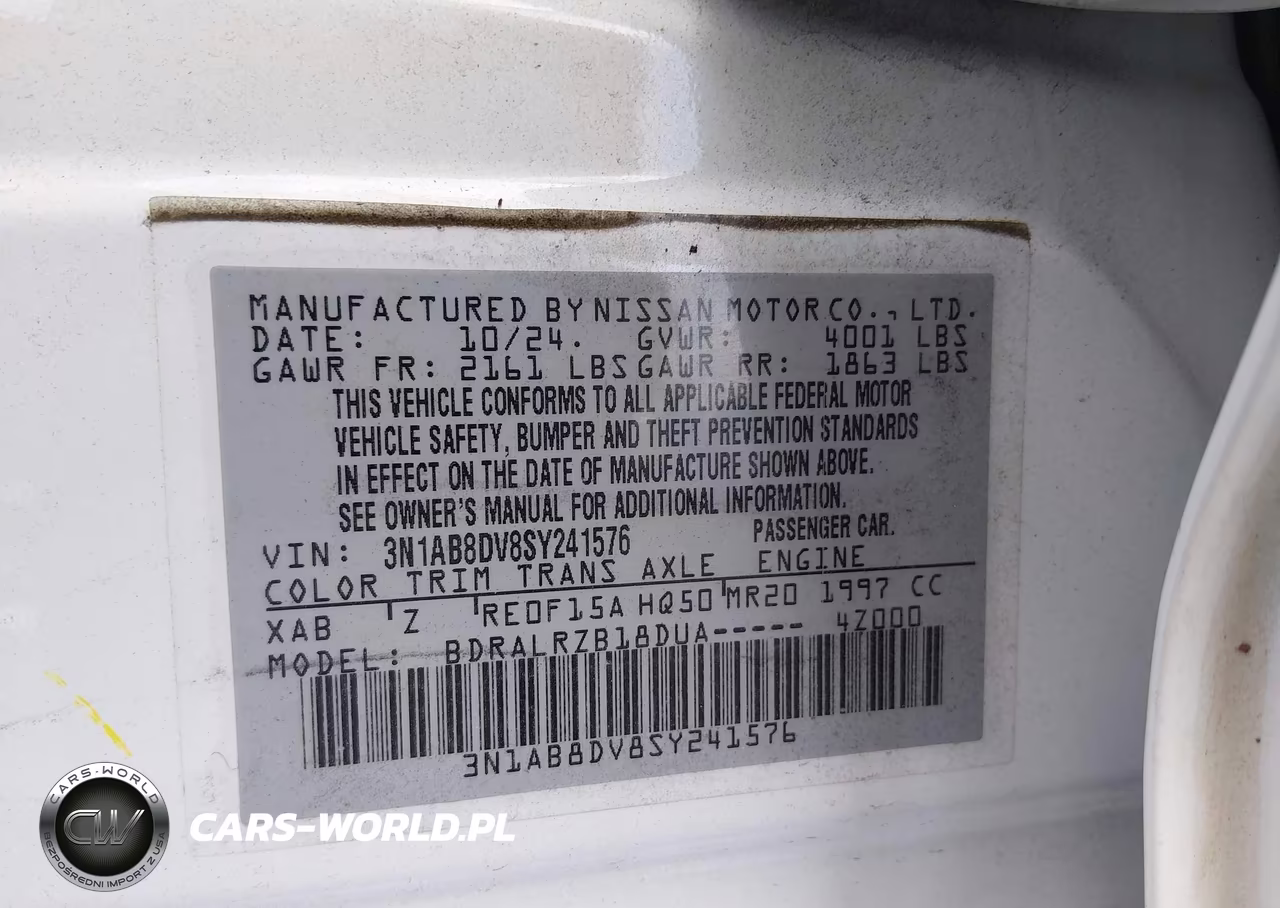 2025 Nissan Sentra Sr VIN:3N1AB8DV8SY241576 - 9