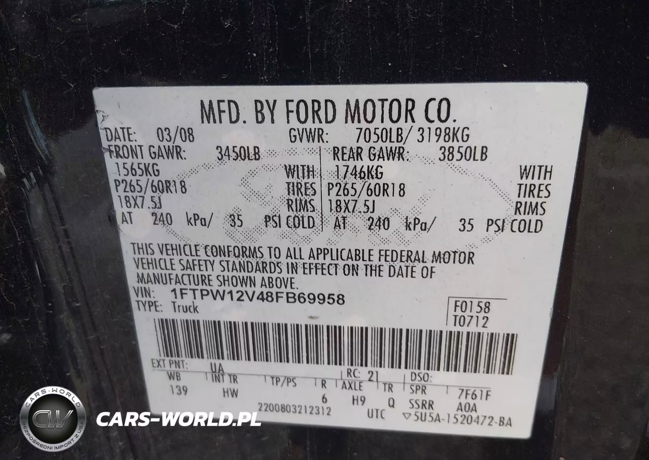 2008 Ford F-150 60Th Anniversary-Fx2-King Ranch-Lariat-Xlt VIN:1FTPW12V48FB69958 - 9