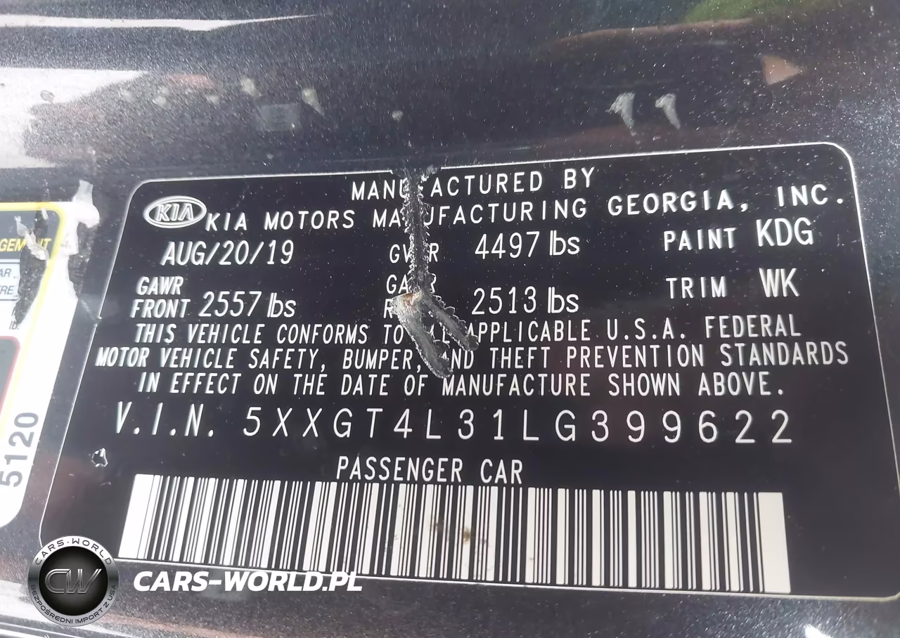 2020 Kia Optima Lx VIN:5XXGT4L31LG399622 - 9