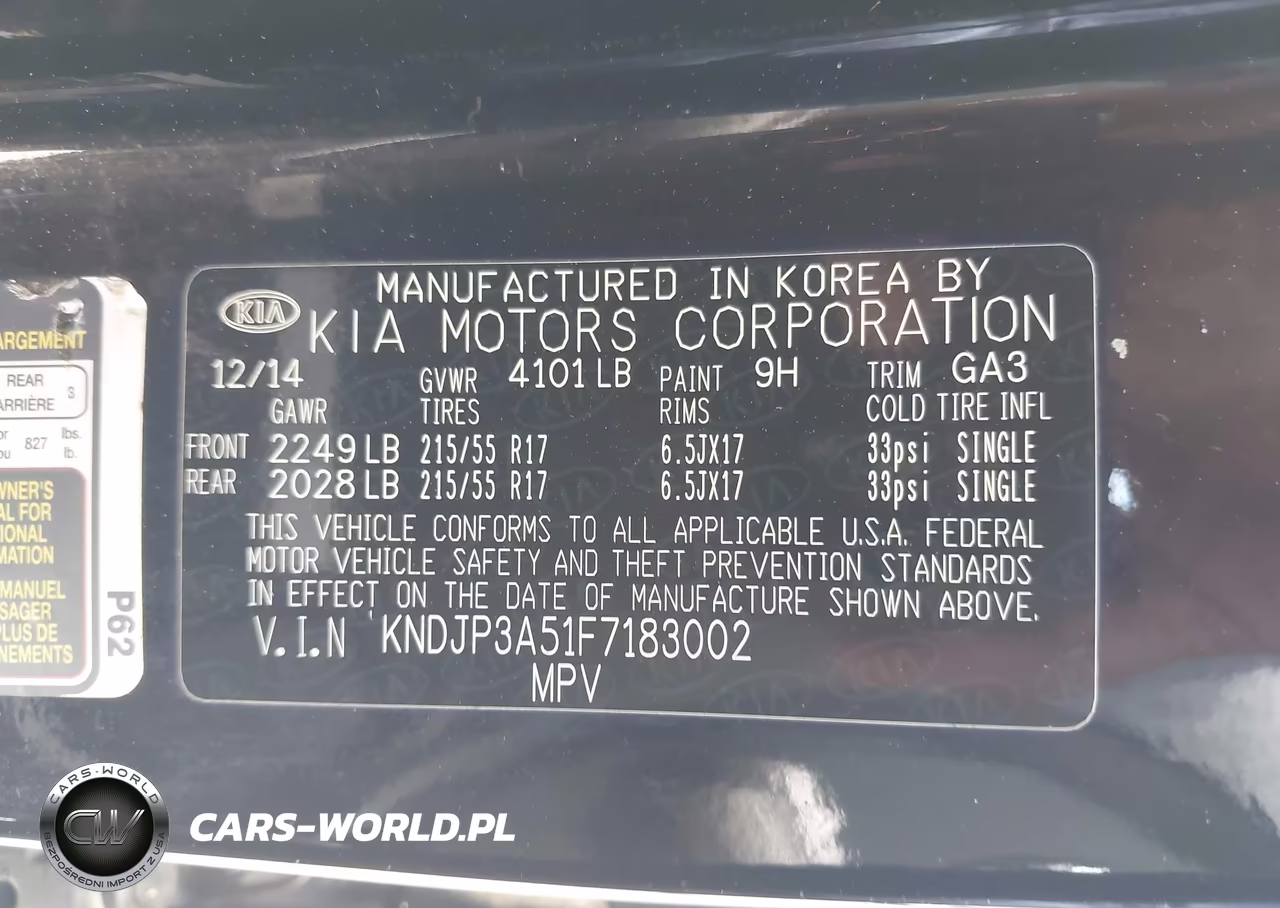 2015 Kia Soul + VIN:KNDJP3A51F7183002 - 9