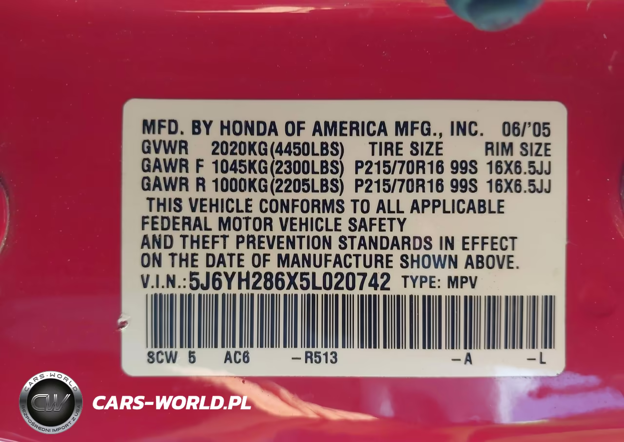 2005 Honda Element Ex VIN:5J6YH286X5L020742 - 9