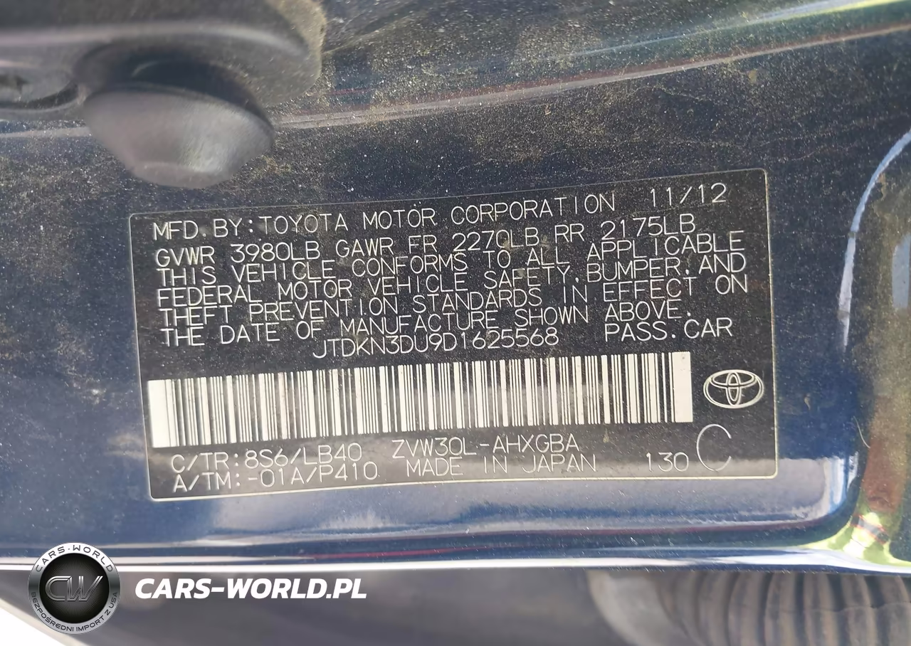2013 Toyota Prius Four VIN:JTDKN3DU9D1625568 - 9