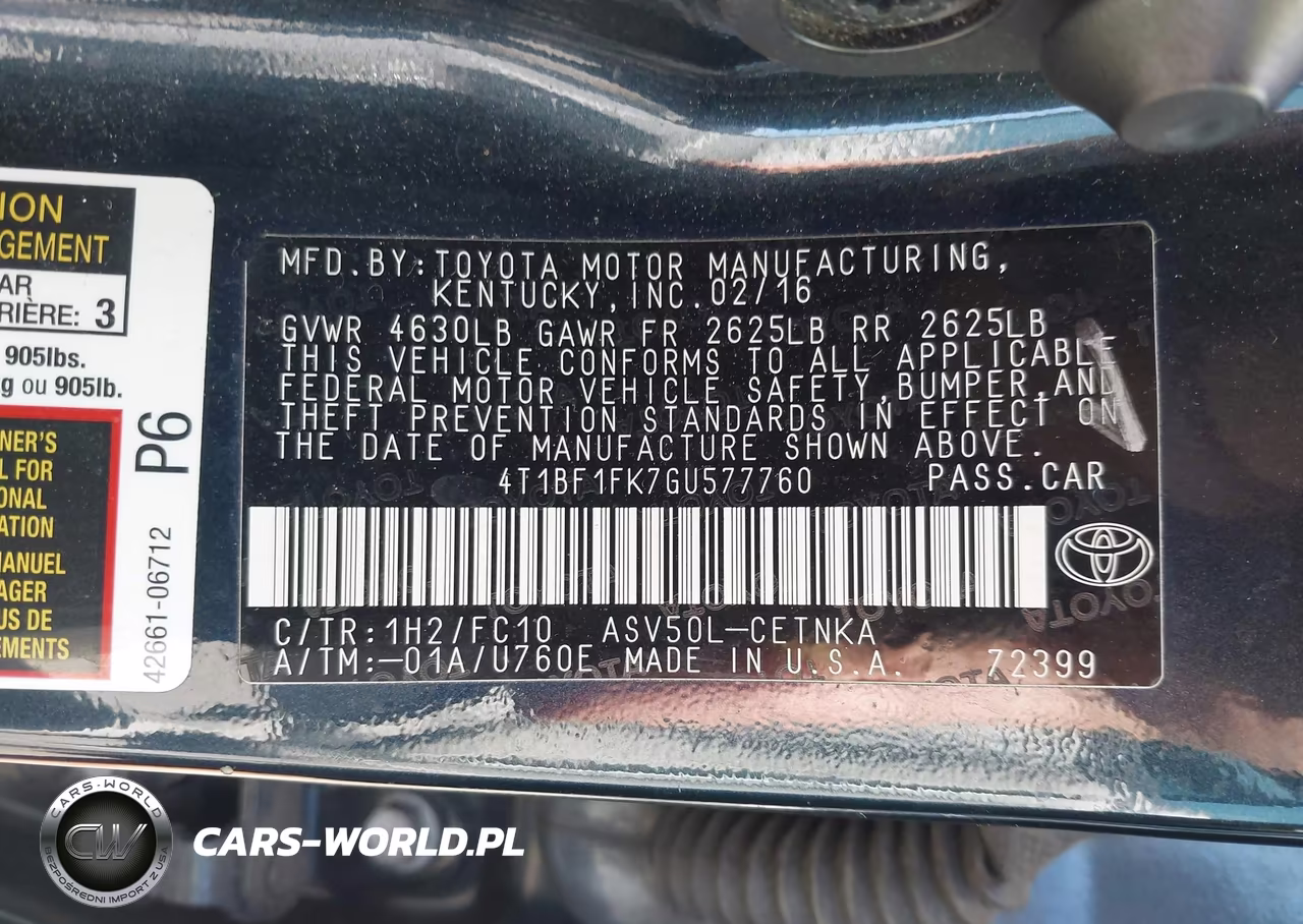2016 Toyota Camry Le VIN:4T1BF1FK7GU577760 - 9