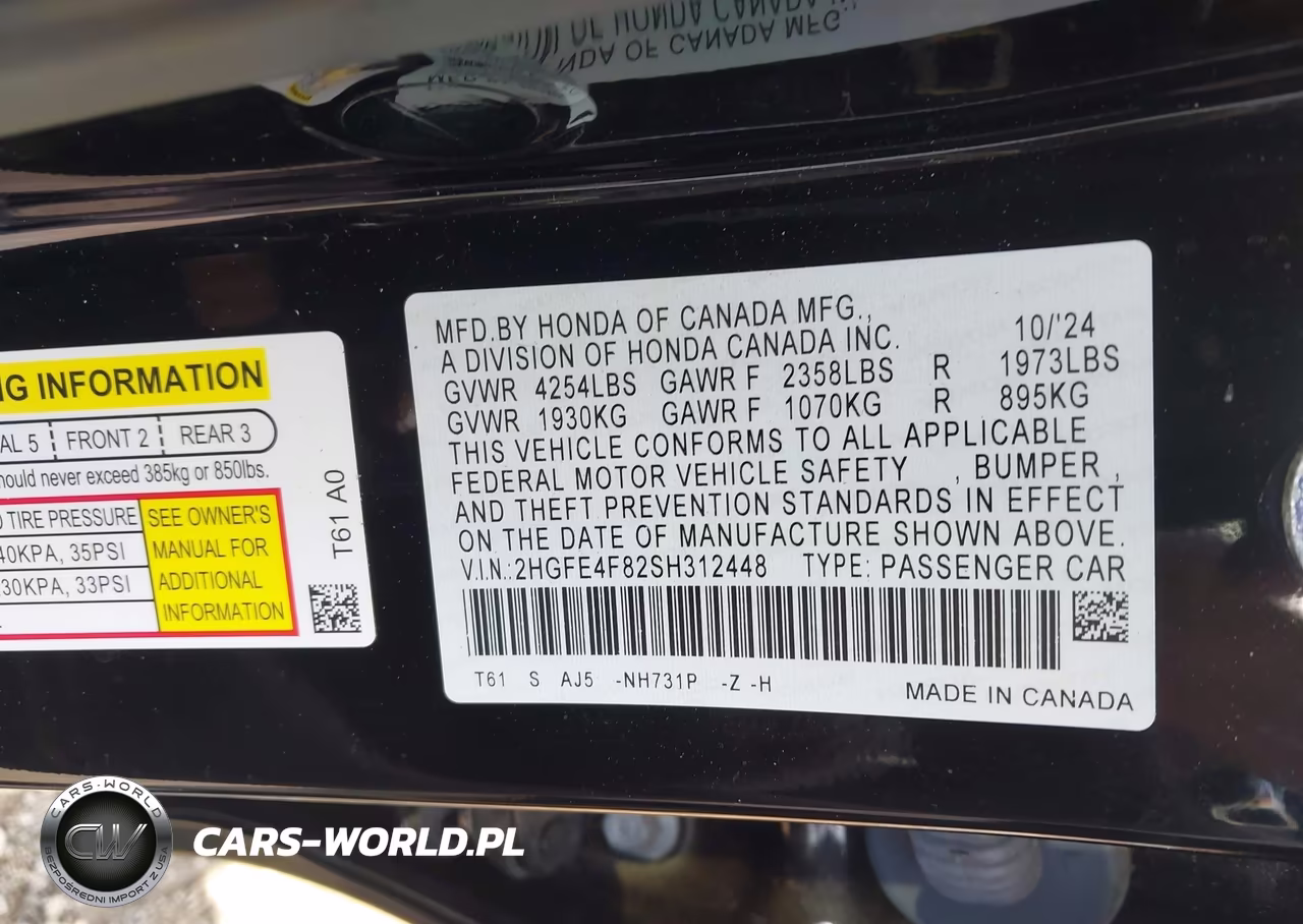 2025 Honda Civic Hybrid Sport-Sport Touring VIN:2HGFE4F82SH312448 - 9
