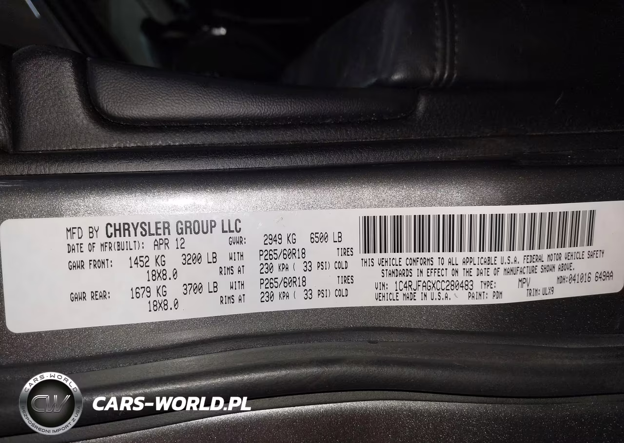 2012 Jeep Grand Cherokee Laredo VIN:1C4RJFAGXCC280483 - 9