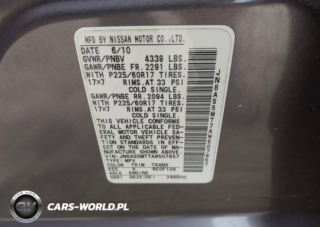 2010 Nissan Rogue Sl VIN:JN8AS5MT7AW507657 - 9