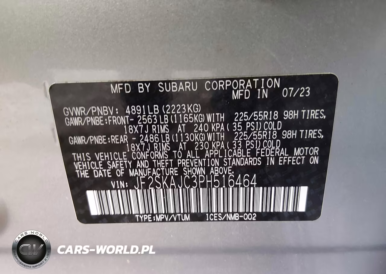 2023 Subaru Forester Sport VIN:JF2SKAJC3PH516464 - 9