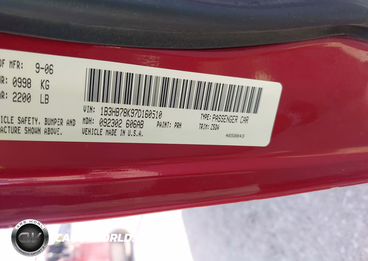 2007 Dodge Caliber R-T VIN:1B3HB78K97D160510 - 9