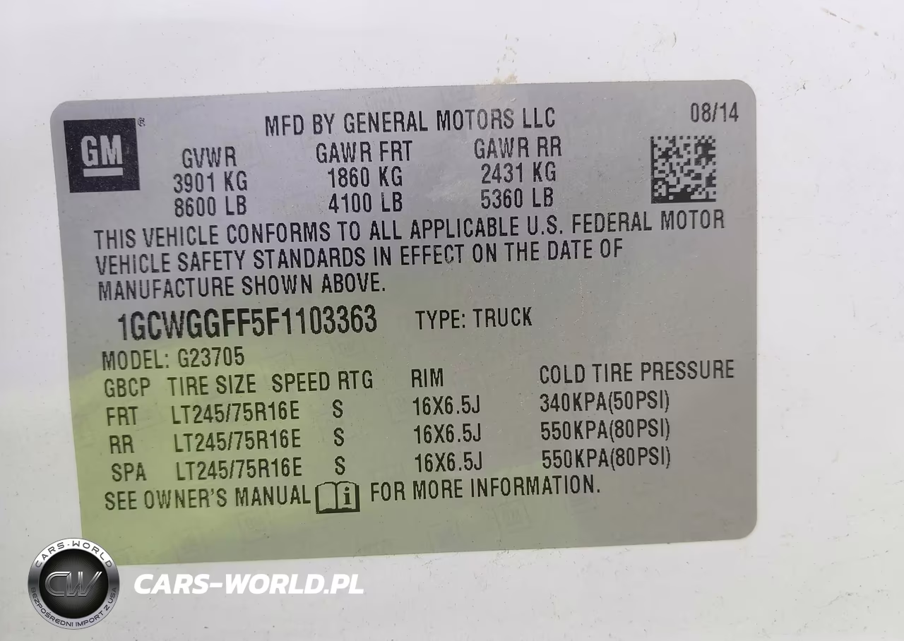 2015 Chevrolet Express 2500 Work Van VIN:1GCWGGFF5F1103363 - 9
