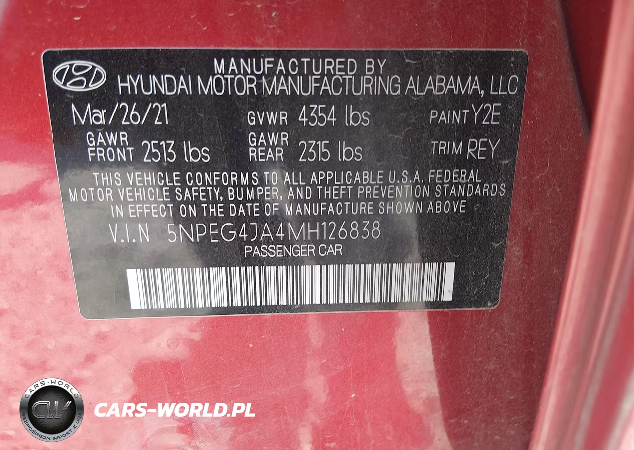 2021 Hyundai Sonata Se VIN:5NPEG4JA4MH126838 - 9