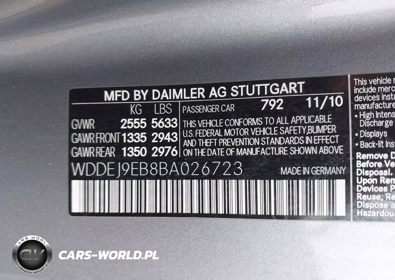 2011 Mercedes-Benz Cl 550 4Matic VIN:WDDEJ9EB8BA026723 - 9