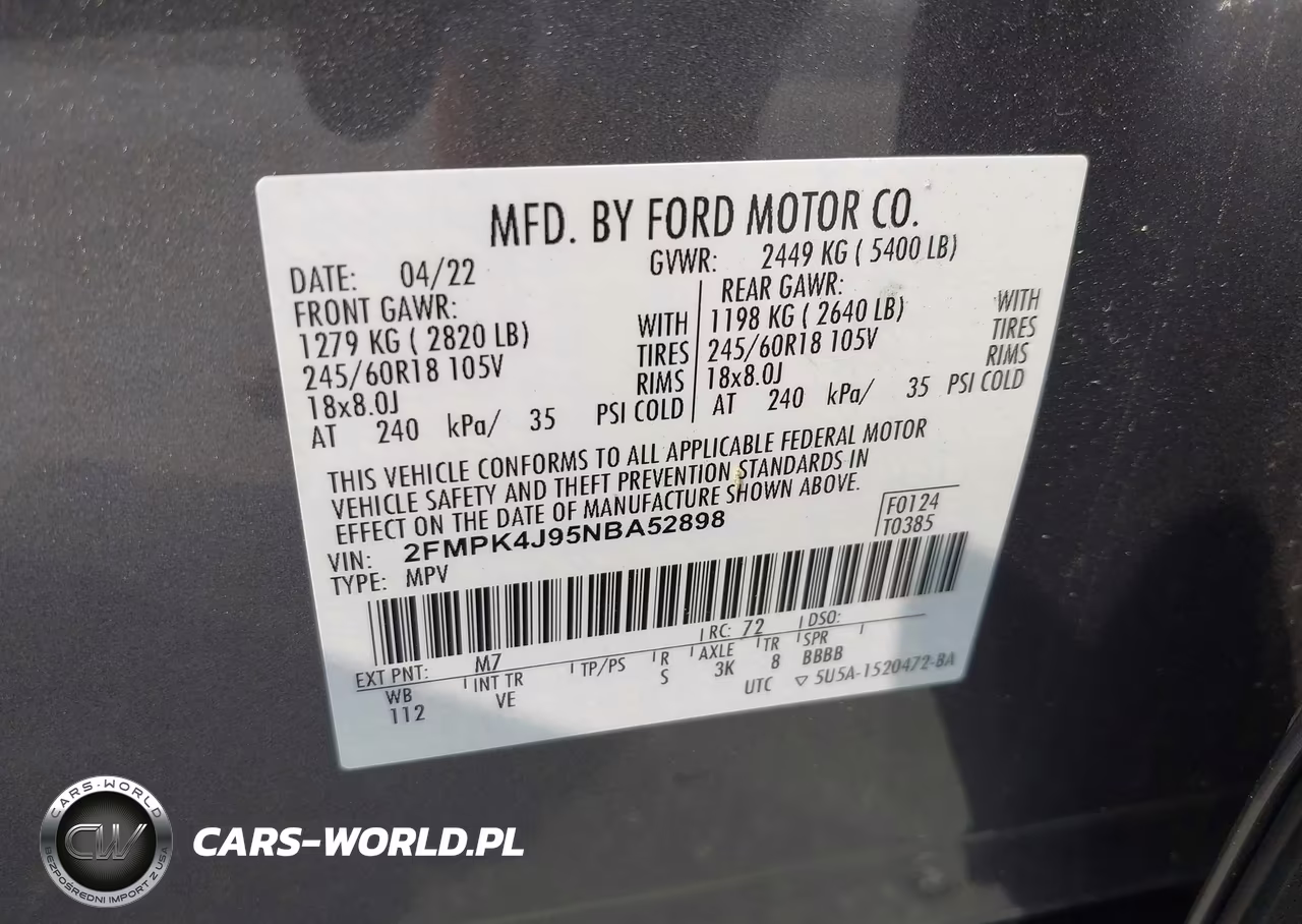 2022 Ford Edge Sel VIN:2FMPK4J95NBA52898 - 9