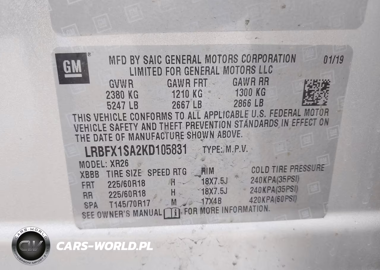 2019 Buick Envision Awd Preferred VIN:LRBFX1SA2KD105831 - 9