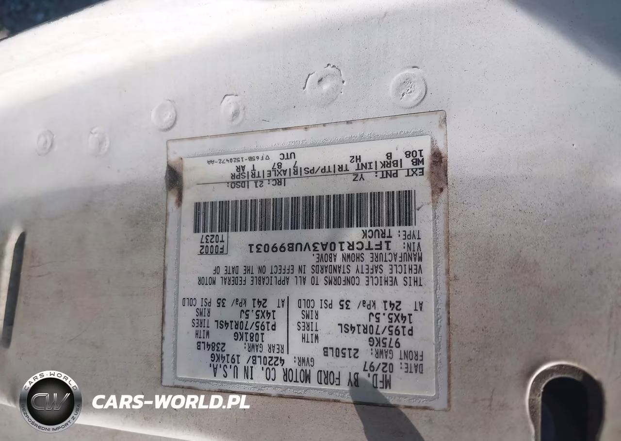 1997 Ford Ranger Splash-Xlt VIN:1FTCR10A3VUB99031 - 9