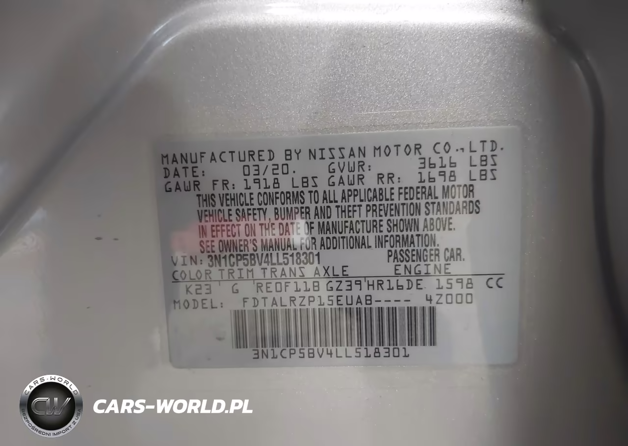 2020 Nissan Kicks S Xtronic Cvt VIN:3N1CP5BV4LL518301 - 9