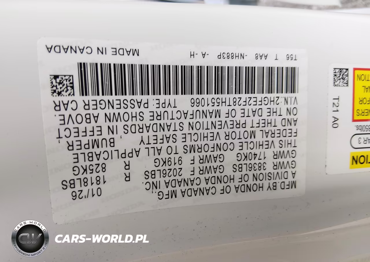 2026 Honda Civic Lx VIN:2HGFE2F28TH551066 - 9