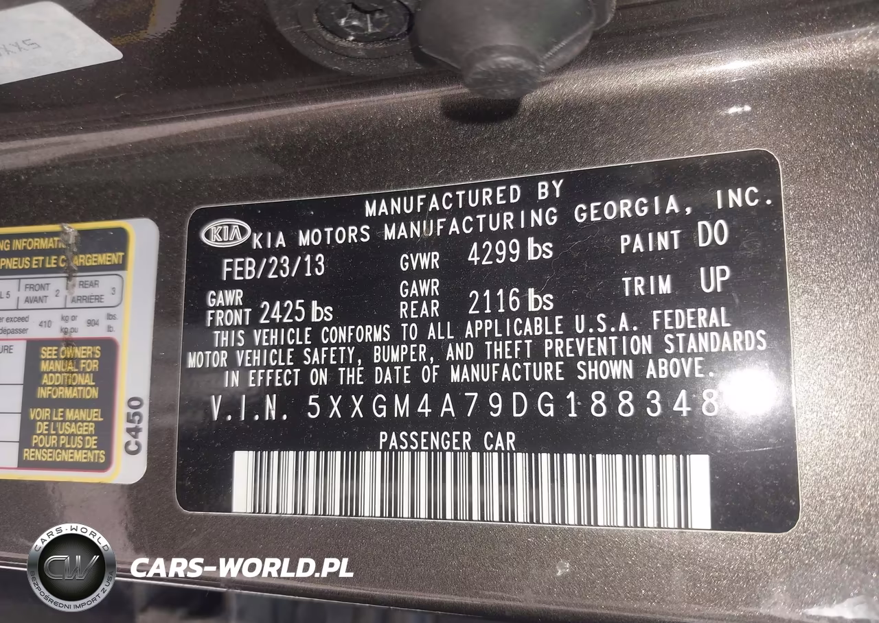 2013 Kia Optima Lx VIN:5XXGM4A79DG188348 - 9