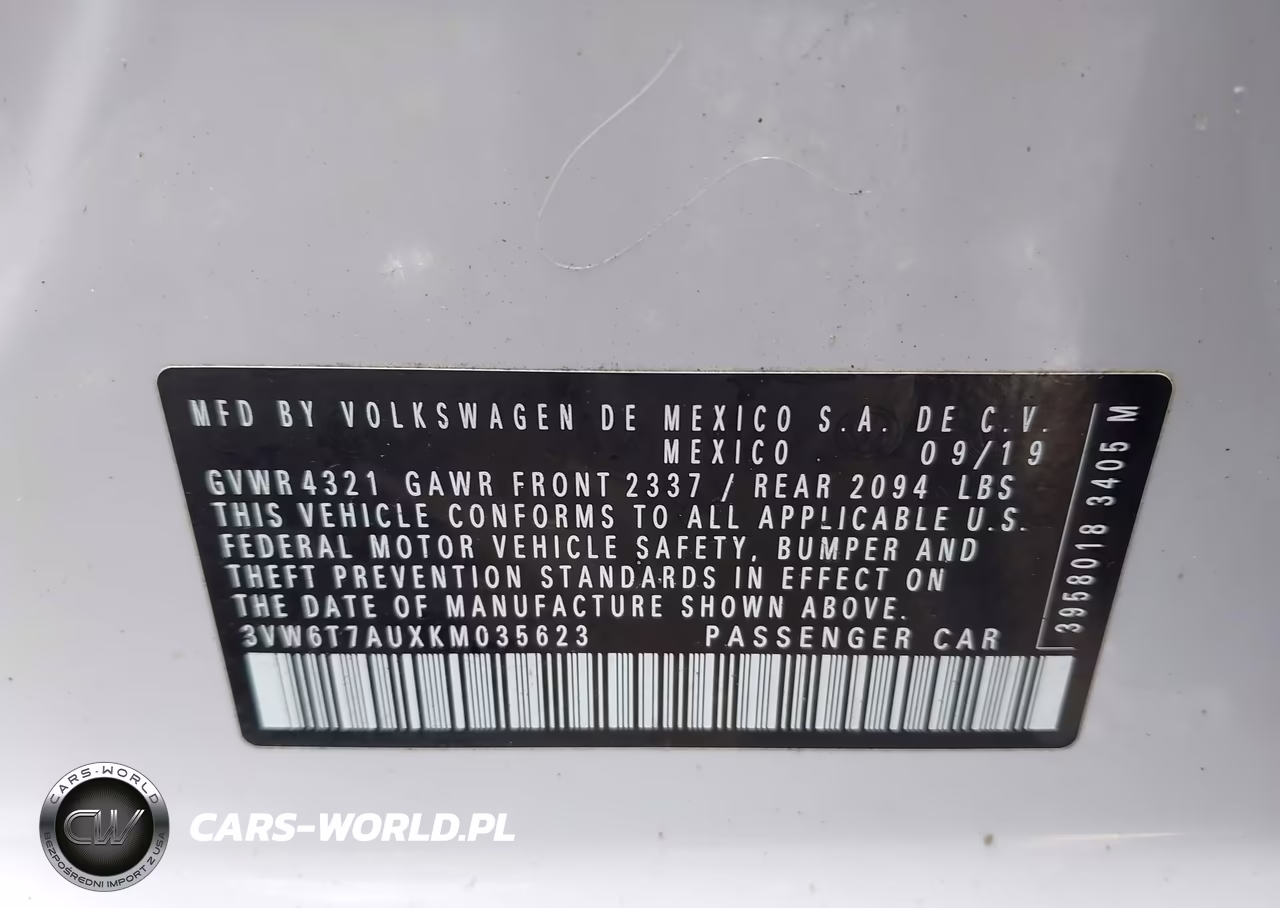 2019 Volkswagen Golf Gti 2.0T Autobahn-2.0T Rabbit Edition-2.0T S-2.0T Se VIN:3VW6T7AUXKM035623 - 9