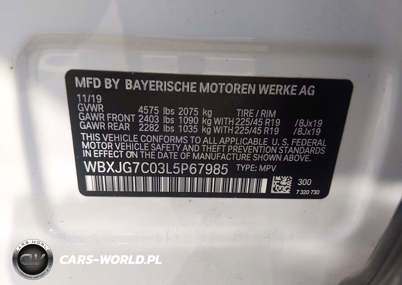 2020 BMW X1 Sdrive28I VIN:WBXJG7C03L5P67985 - 9