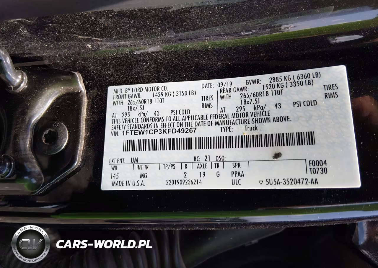 2019 Ford F-150 Xlt VIN:1FTEW1CP3KFD49267 - 9