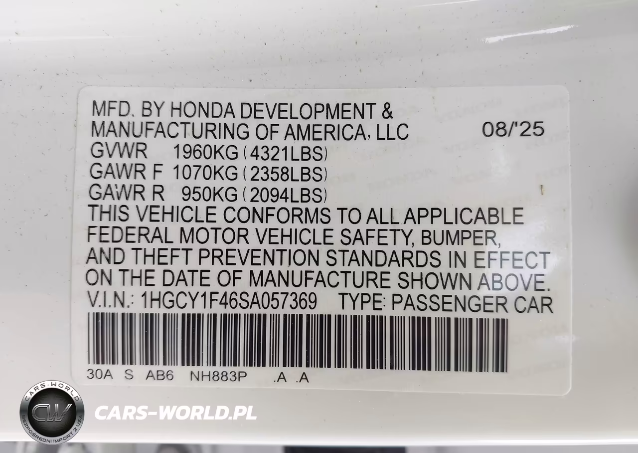 2025 Honda Accord Se VIN:1HGCY1F46SA057369 - 9