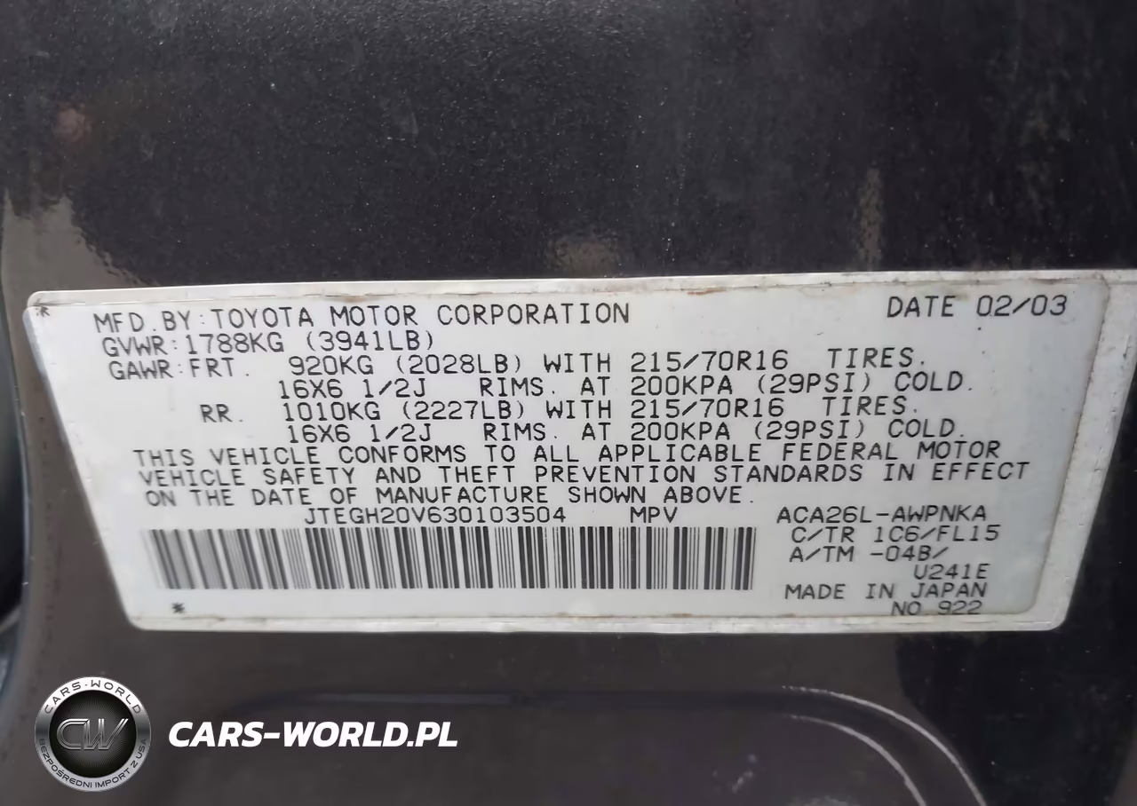 2003 Toyota Rav4 VIN:JTEGH20V630103504 - 9