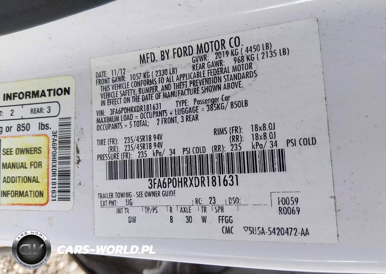 2013 Ford Fusion Se VIN:3FA6P0HRXDR181631 - 9