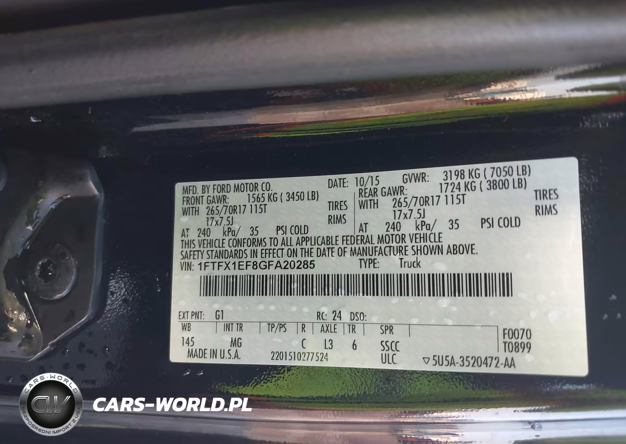 2016 Ford F-150 Xlt VIN:1FTFX1EF8GFA20285 - 9